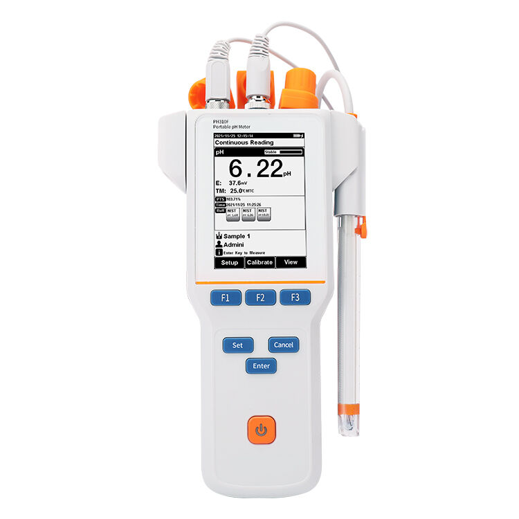 Portable pH Meter with LCD Display Auto Manual Temperature Compensation and Multi Reading Modes for Accurate Field Measurements